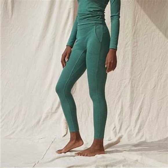 Lunya Restore Pocket Green Lounge Leggings Size Extra Large loungewear cozy - Picture 1 of 13
